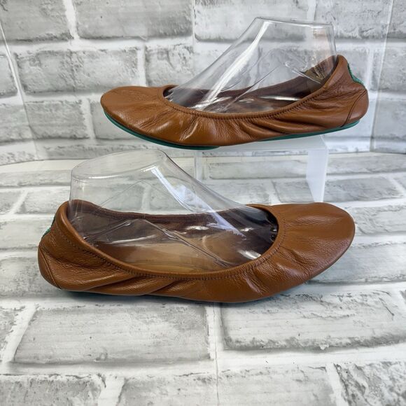 Tieks Women's 10 Chestnut Leather The Ballet Flat Matte Full Grain Comfort Shoes - Picture 2 of 15